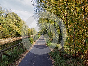 Bike path at Busto Garolfo along the canal Villoresi photo