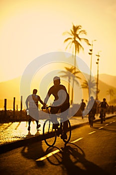 Bike Path Sidewalk Ipanema Beach Rio de Janeiro Brazil