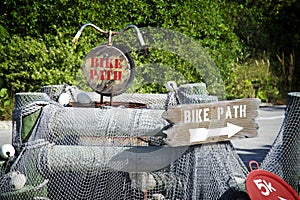 Bike path signs