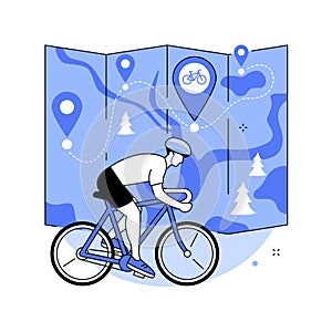 Bike paths network abstract concept vector illustration.