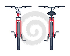 Bike with Pedals and Rudder Front View, Bicycle