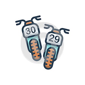 Color illustration icon for Bike Racing, competition and motorbike