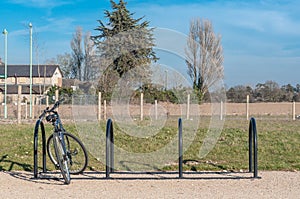 Bike rack in a park