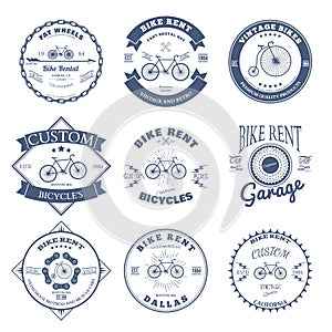 Bike Rent Label and Badges Design. Vector