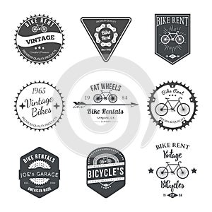 Bike Rent Label and Badges Design. Vector