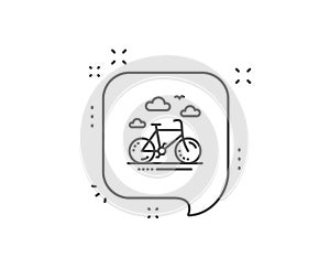 Bike rental line icon. Bicycle rent sign. Hotel service. Vector