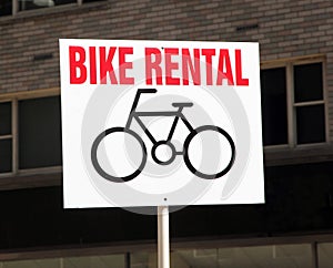 Bike Rental Sign.