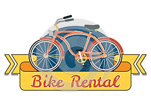 Bike rental vector logo badge