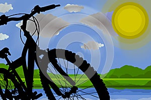 Bike ride, rest in nature