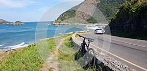 Bike ride in a Tropical beach in Rio de Janeiro