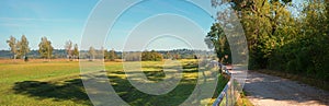 Bike route through beautiful moor landscape near Ohlstadt, upper bavaria