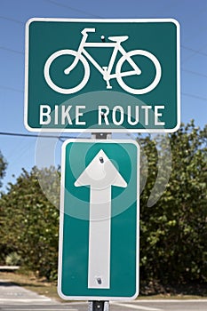 Bike route sign