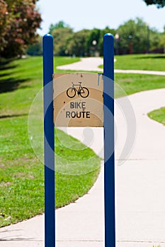 Bike route sign