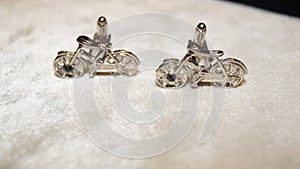 Bike-shaped cufflinks