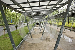 The bike shed beside the Shenshan Garden (wuhu, china)