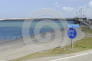 Bike signpost at pijlerdam, netherlands