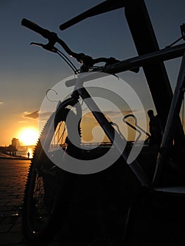 Bike on the sunset