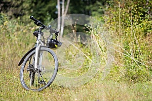 Bike tour, outdoors, text space