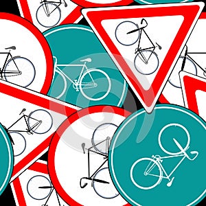 Bike traffic signs pattern