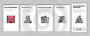 Bike Transport And Accessories Onboarding Icons Set Vector