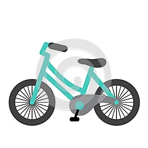 Bike transportation cartoon character side view vector illustration