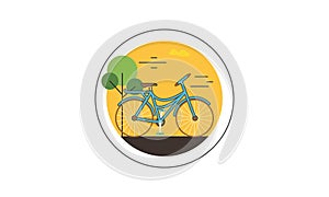 Bike travel and public transportation icon vector