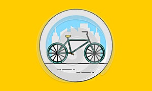 Bike travel and public transportation icon vector