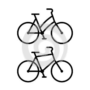 Bike vector web sport line icon. Bicycle sign mountain illustration pictogram symbol
