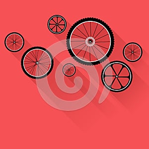 Bike wheels with flat shadows