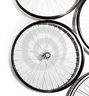 Bike wheels spinning