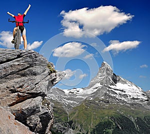 Biker in Alps