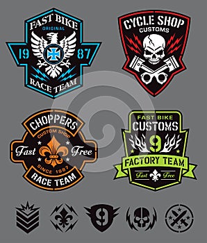 Biker badge logos & elements