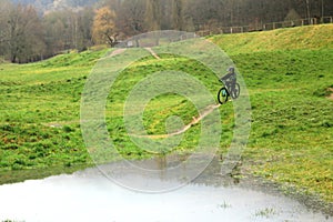 Biker in the Bike park in Echternach