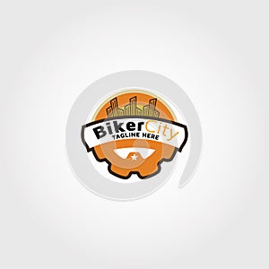 Biker city logo design template