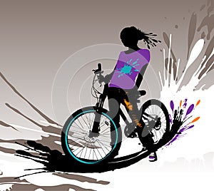 Biker girl silhouette.