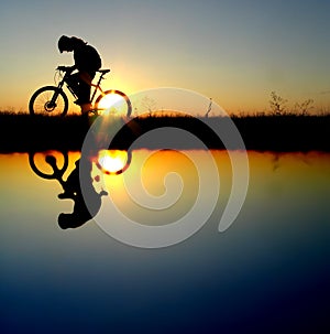 Biker girl silhouette