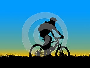 Biker girl silhouette