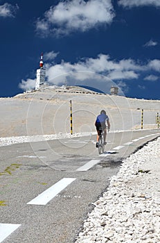 Biker on Mont Ventoux, Tour de France