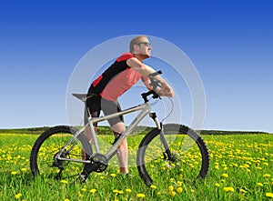 Biker with the mountain bike