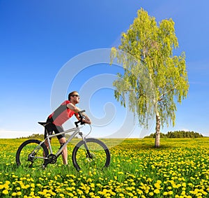 Biker with the mountain bike
