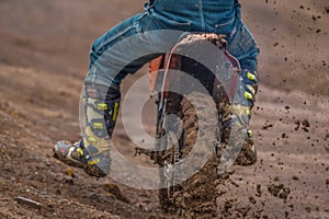 Biker and mud