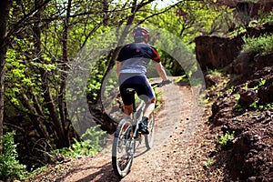 Biker on pathway