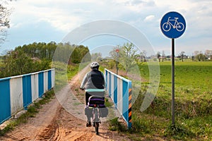 Biker ride on the Green Velo bicycle route in Warmian-Masurian Voivodeship, the longest consistently marked cycle trail in Eastern