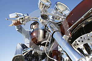 Biker Riding Motorcycle img