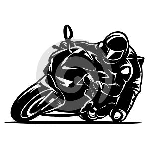 biker riding sport motorcycle race