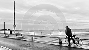 Biker silhouette in Quiberon city