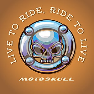 Biker Skull Logo Chrome