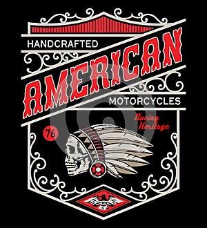 Biker T-shirt design templates. Motorcycle typography, t-shirt graphics, vector emblems. Biker t-shirt design elements.