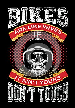 Biker T-shirt design templates. Motorcycle typography, t-shirt graphics, vector emblems. Biker t-shirt design elements.