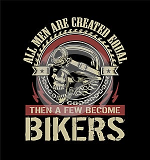 Biker T-shirt design templates. Motorcycle typography, t-shirt graphics, vector emblems. Biker t-shirt design elements.